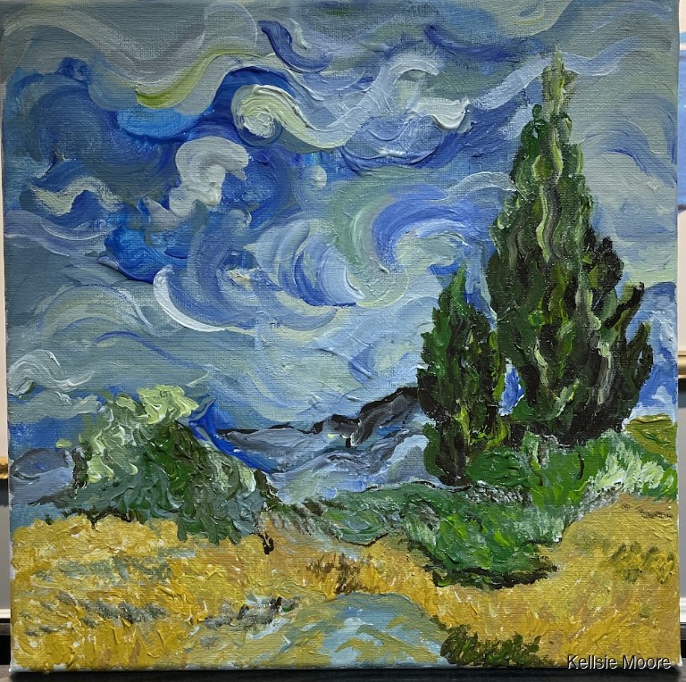 Cypress and Blue Wind by Kellsie Moore.