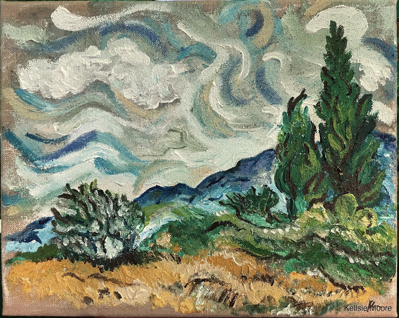Green Cypress Study by Kellsie Moore.